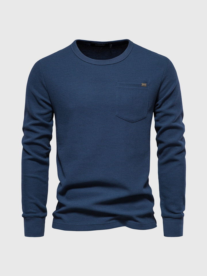 Camiseta cómoda con bolsillo tipo gofre