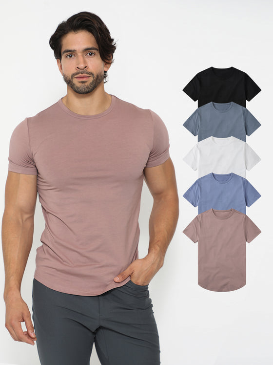 5-Pack All Day Elite Curve-Hem Tee - Ahaselected