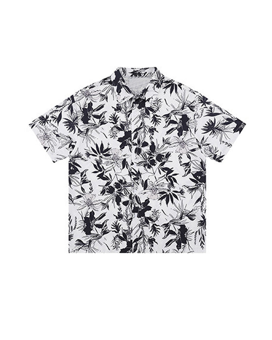 Holiday print SS shirt flora - Ahaselected