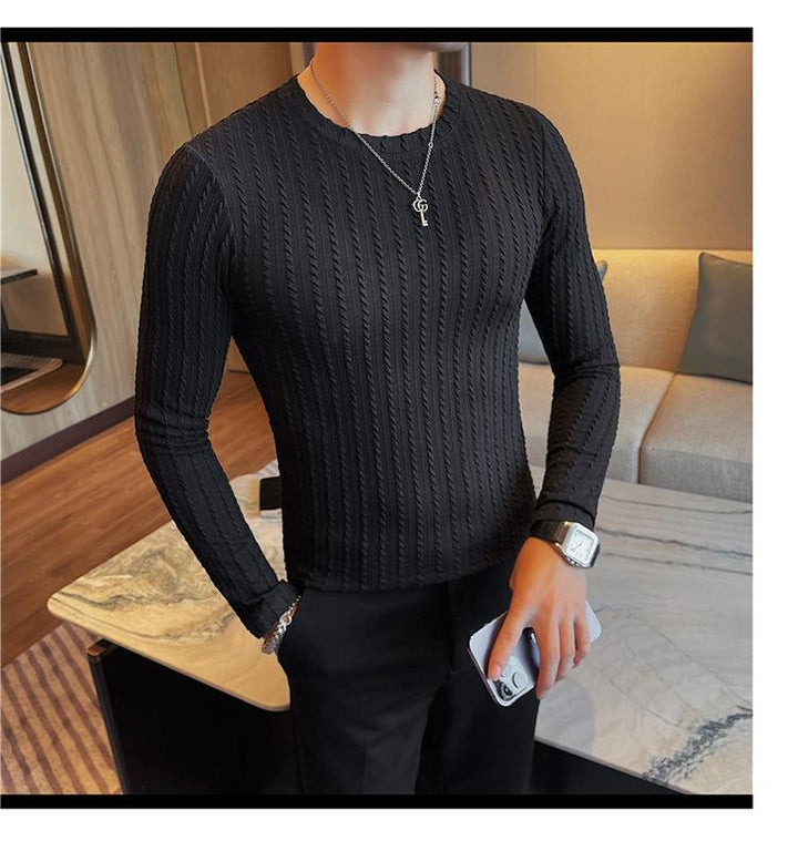 Crewneck Striped Pullover Long Sleeve Shirt(Final Sale–No Return or Exchange)