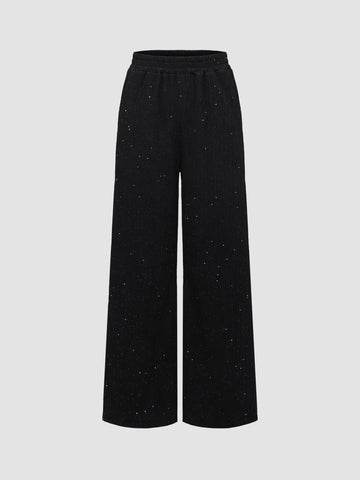 Women's Textured Sequined Wide-Leg Pants