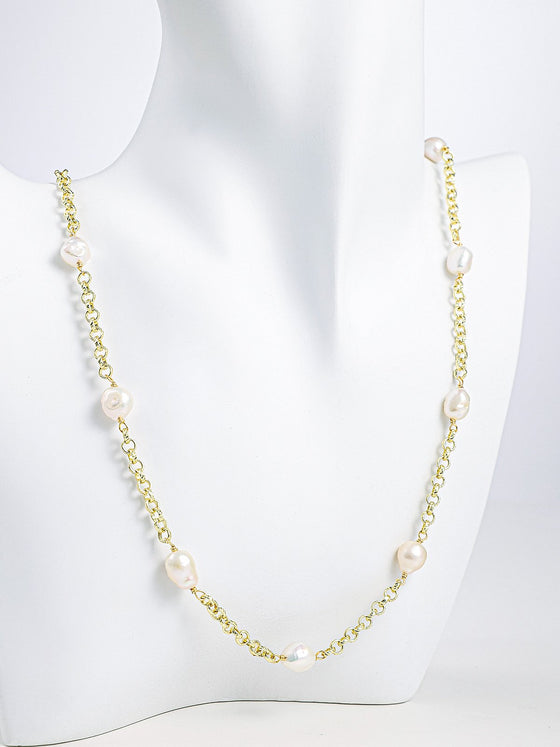 Pearl Metal Necklace - Ahaselected
