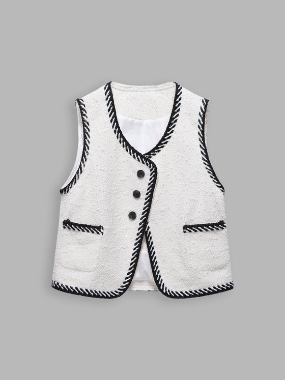Women's Chic Color-Block Asymmetrical Vest - Ahaselected