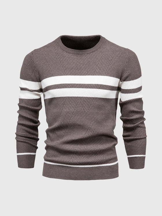 M's Stripe Crewneck Sweater Pullover - Ahaselected