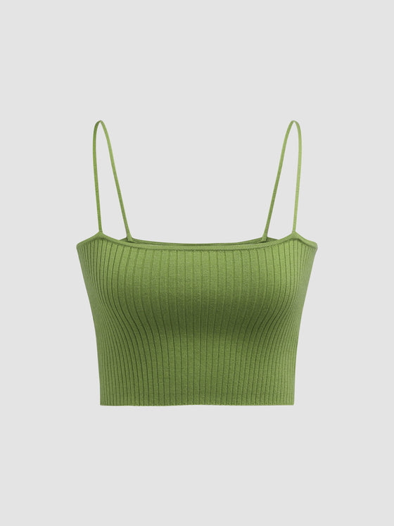 Elegant Casual Knitted Spaghetti Straps Vest - Ahaselected