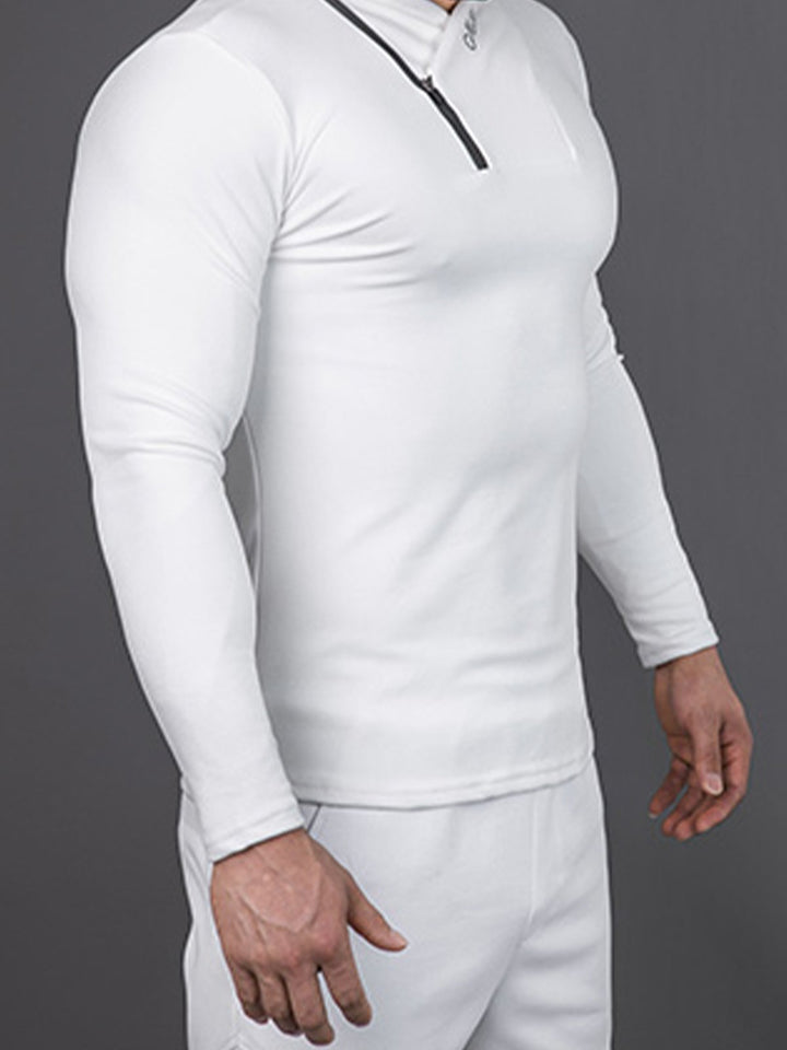 Camisa de secado rápido con cremallera diagonal para mujer