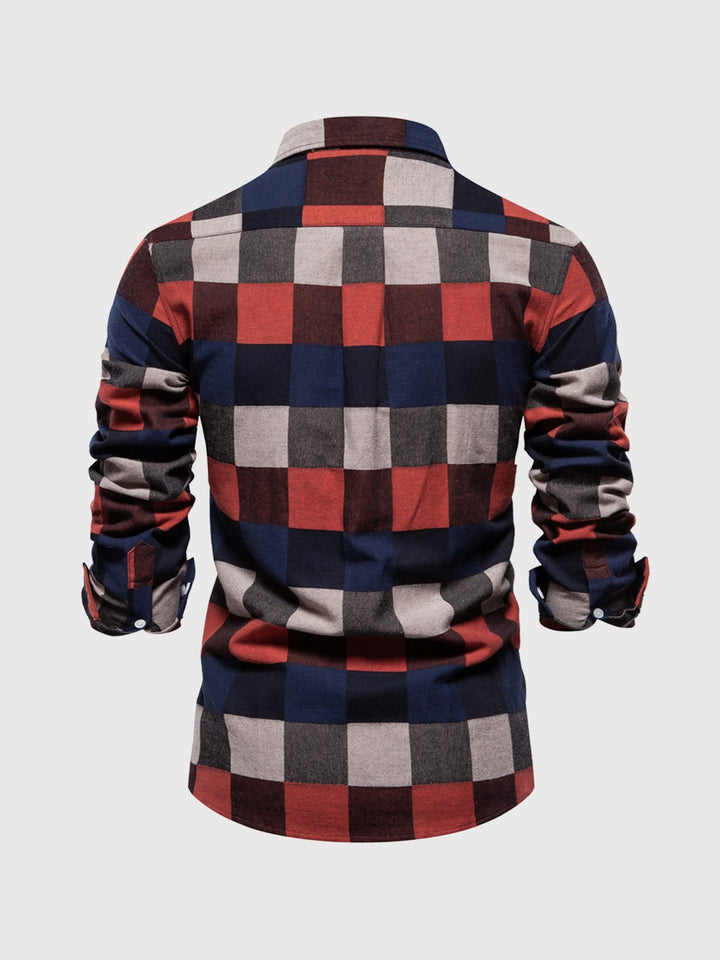 Camisa de algodón con botones a cuadros M