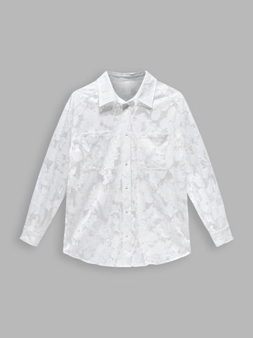 Jacquard Patchwork Long Sleeve Shirt