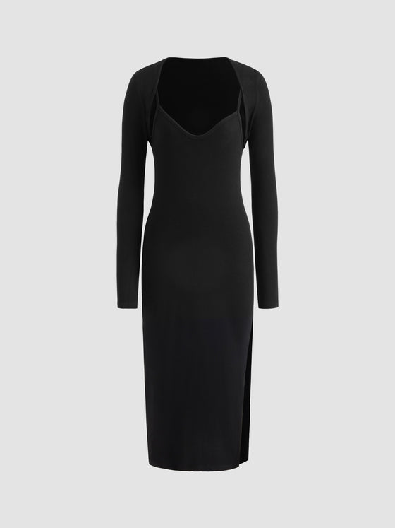 Knit Dress and Cardigan Set - Ahaselected