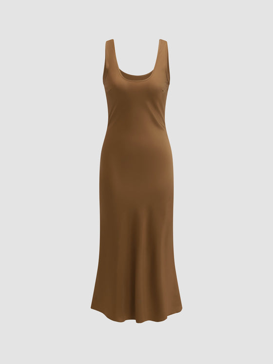 Strappy Satin Dress - Ahaselected