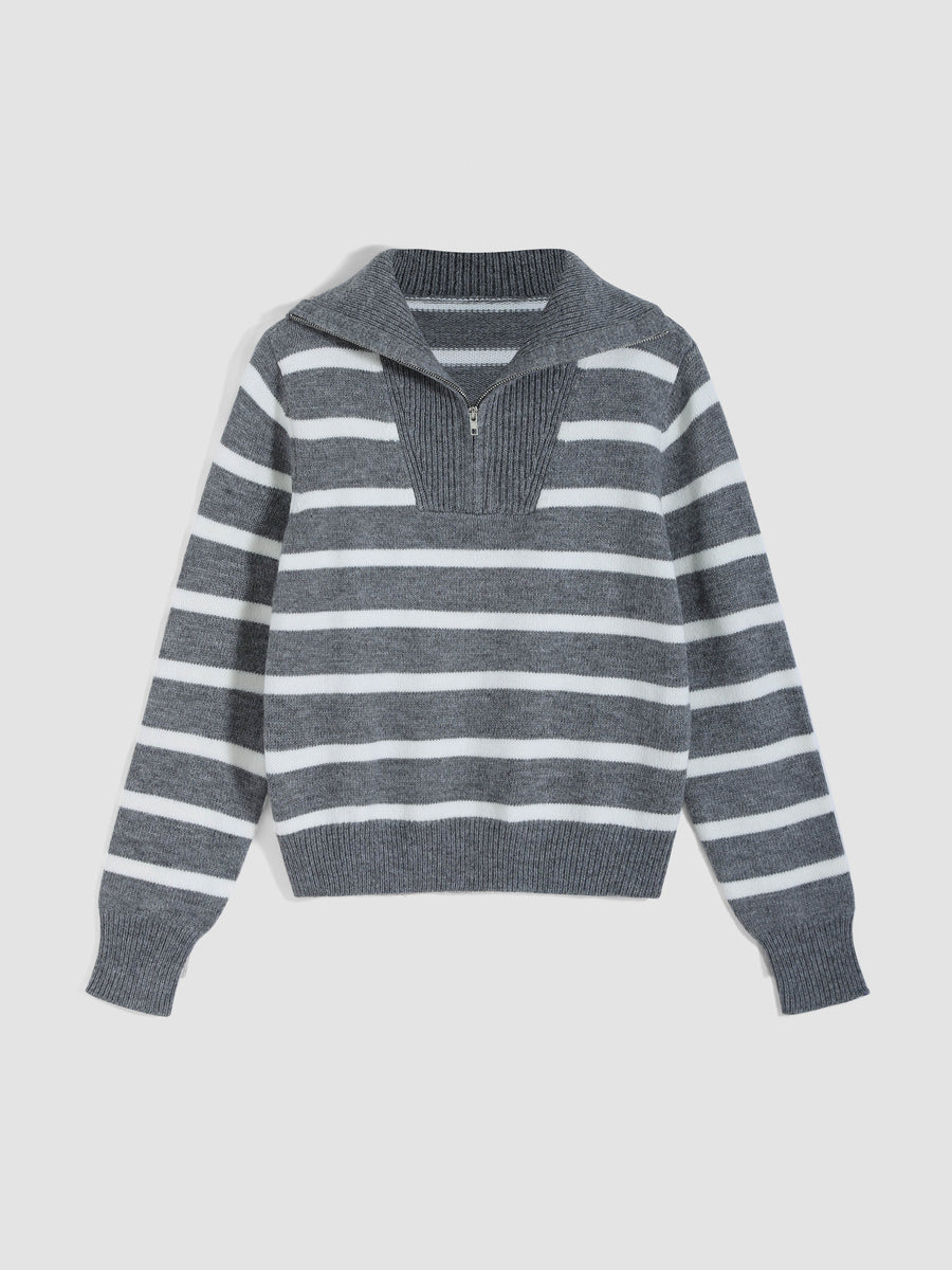 Women's Cozy Crew Neck Striped Sweater