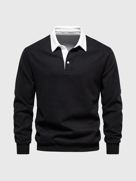 M's Comfy Polo Sweatshirt - Ahaselected