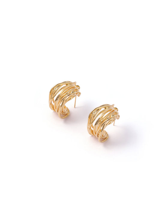 Women's Metal Half-Circle Earrings - Ahaselected