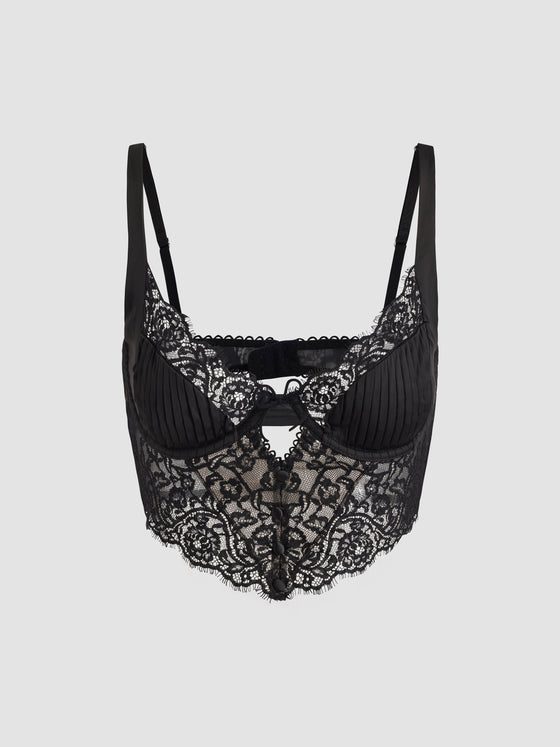 Lace Satin Bra - Ahaselected