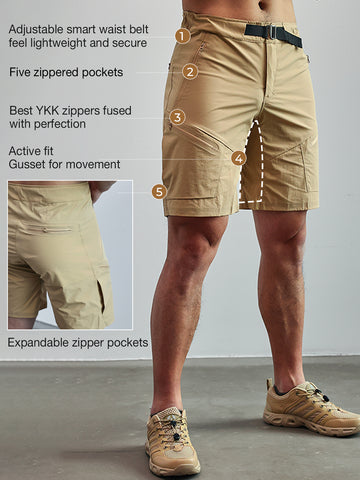 M's Pro 9" Tactical Short With 5 Zip Pockets(Final Sale–No Return or Exchange)