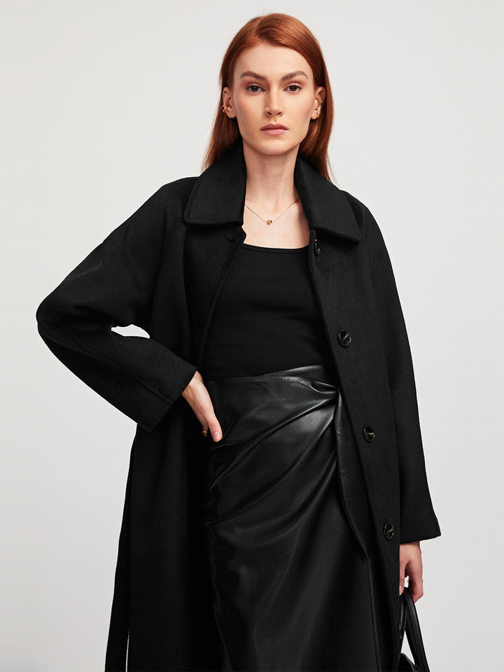 Chic Wool Coat With Belt