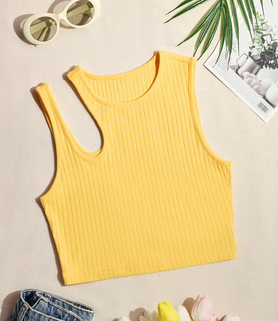 Sunshine Cutout Cropped Tank - AhaAha