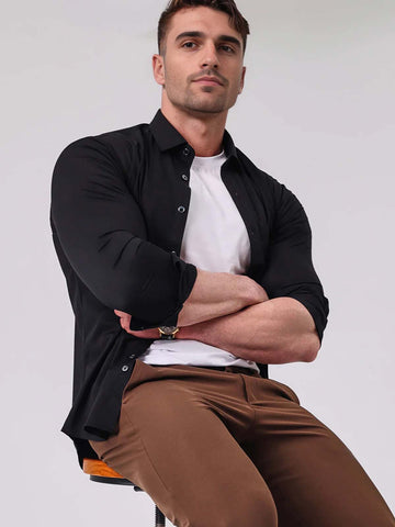 Geruchshemmendes Button-Down-Hemd aus Stretch-Bambus