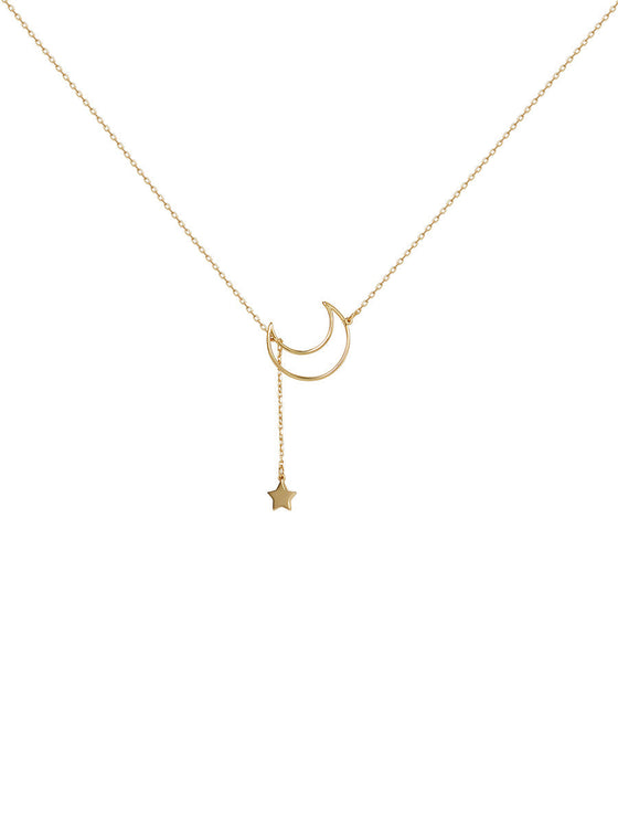 Moon Necklace Golden - Ahaselected