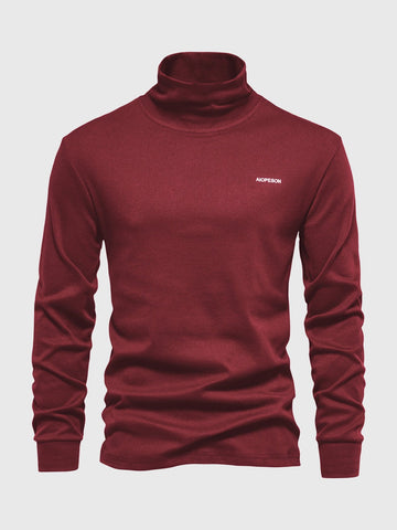 Camiseta interior de manga larga con cuello alto para mujer