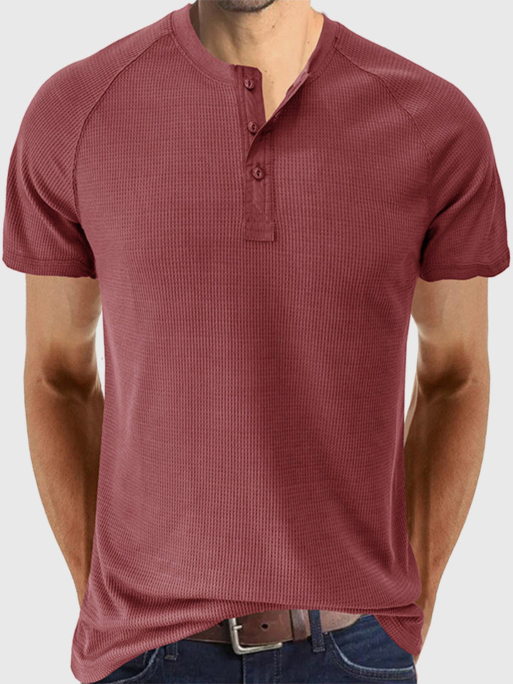 Mangas cortas Henley Waffle de M