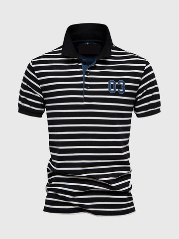 Polo de rayas de corte clásico