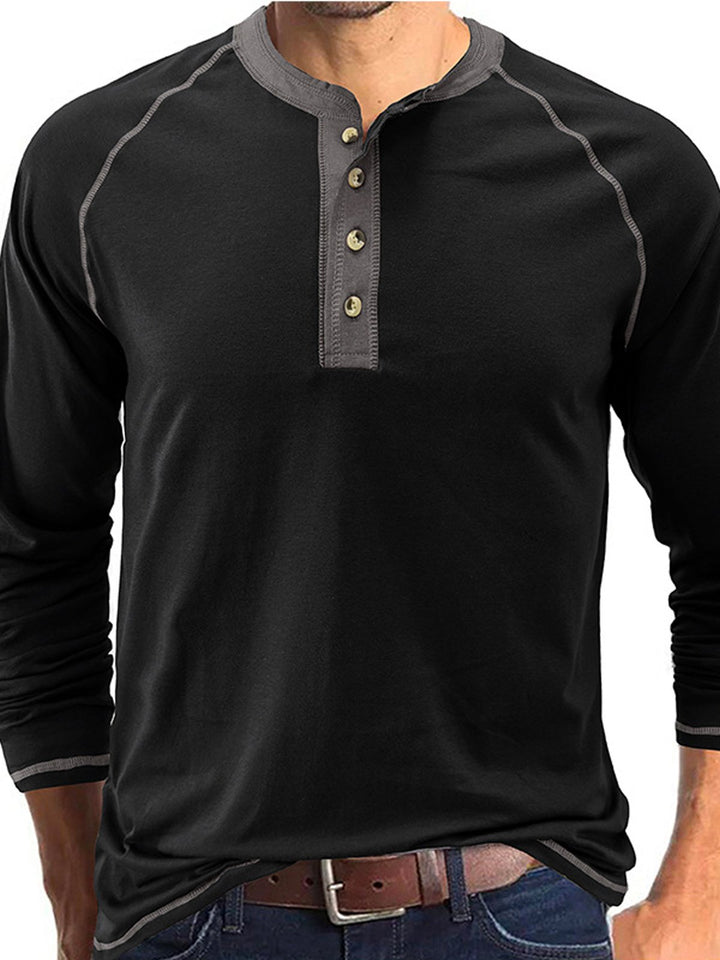 Camisa henley de manga larga raglán para mujer