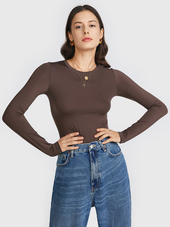 Women's Crew Neck Long Sleeve T-Shirt - Ahaselected