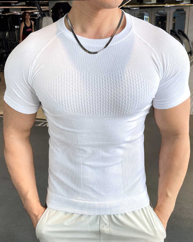 Seamless Quick-Dry Skinny Active Compression Tee New - Ahaselected