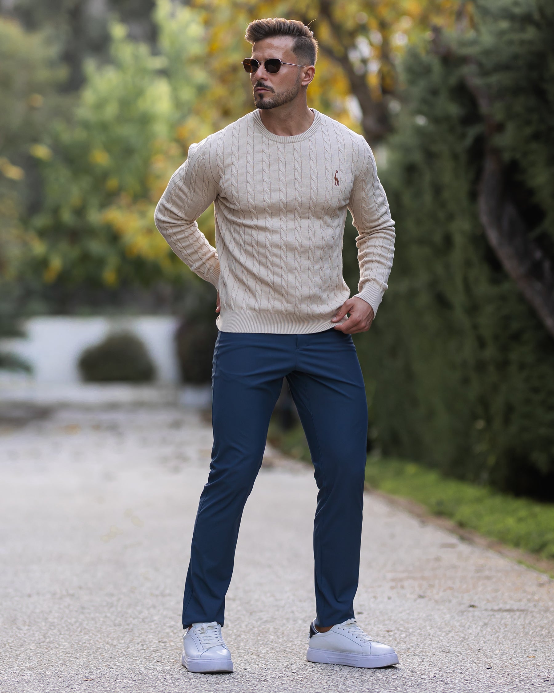 Giraffe Cable Knit Sweater New - Ahaselected