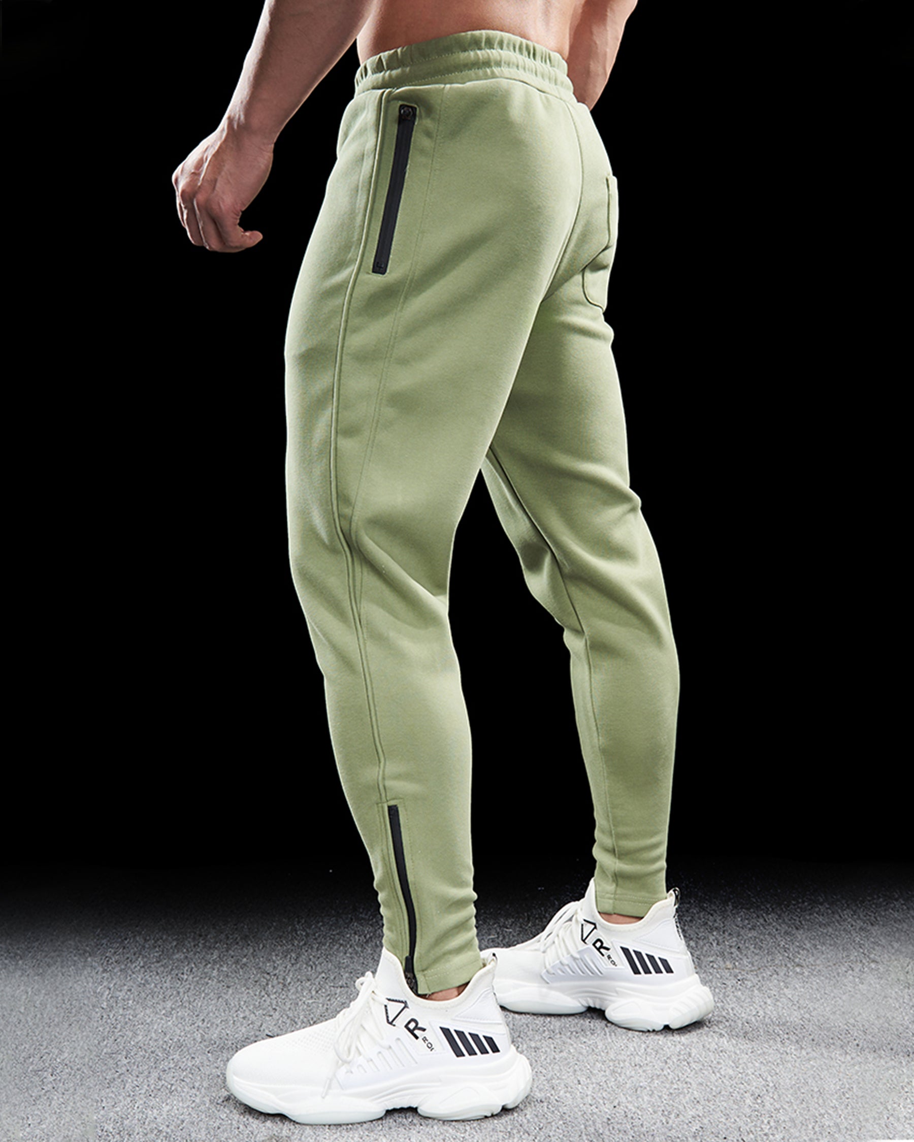 Track Side Sweatpants Jogger With Zipper Hem - Ahaselected