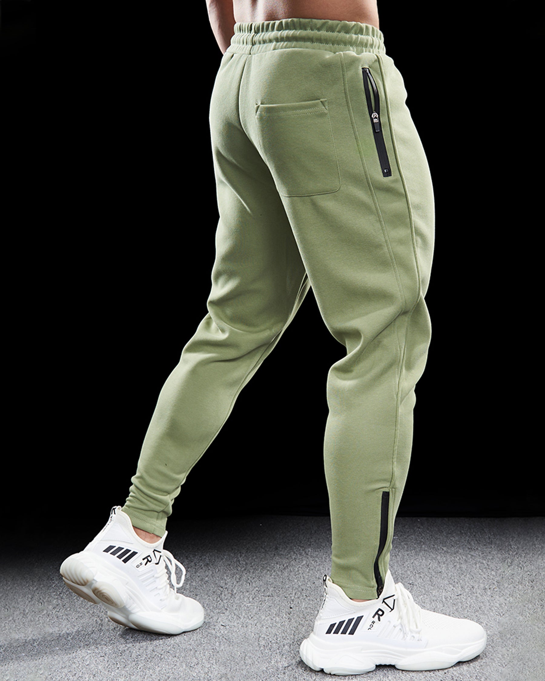 Track Side Sweatpants Jogger With Zipper Hem - Ahaselected