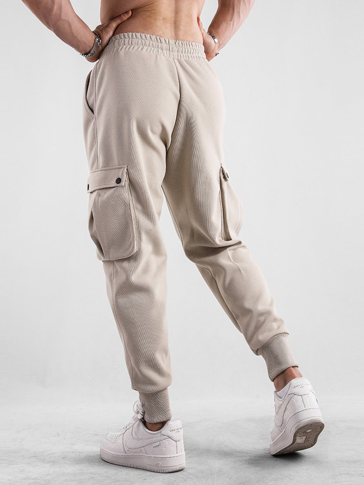 Comfy High Rib Cargo Sweatpant Jogger All Season Essential - Ahaselected