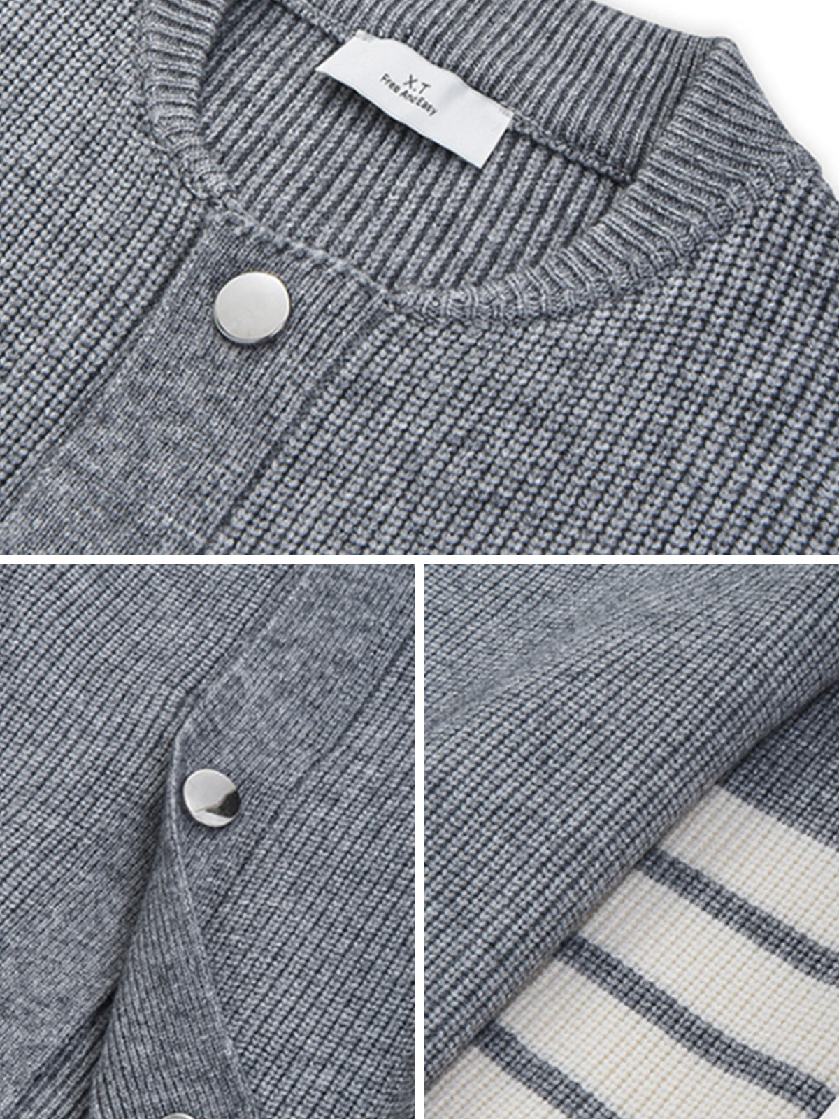 M's Striped Shawl Cardigan - Ahaselected