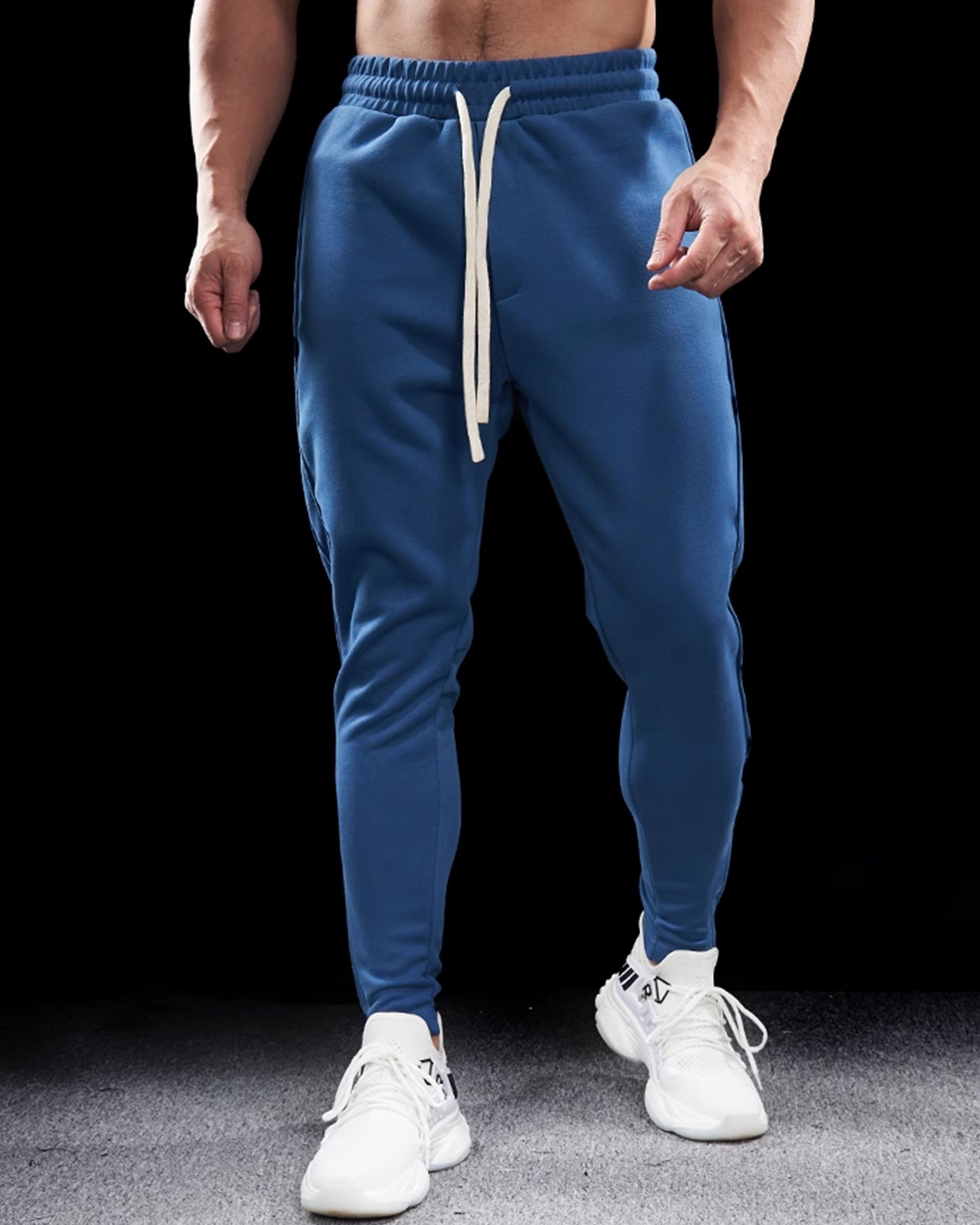 Track Side Sweatpants Jogger With Zipper Hem - Ahaselected