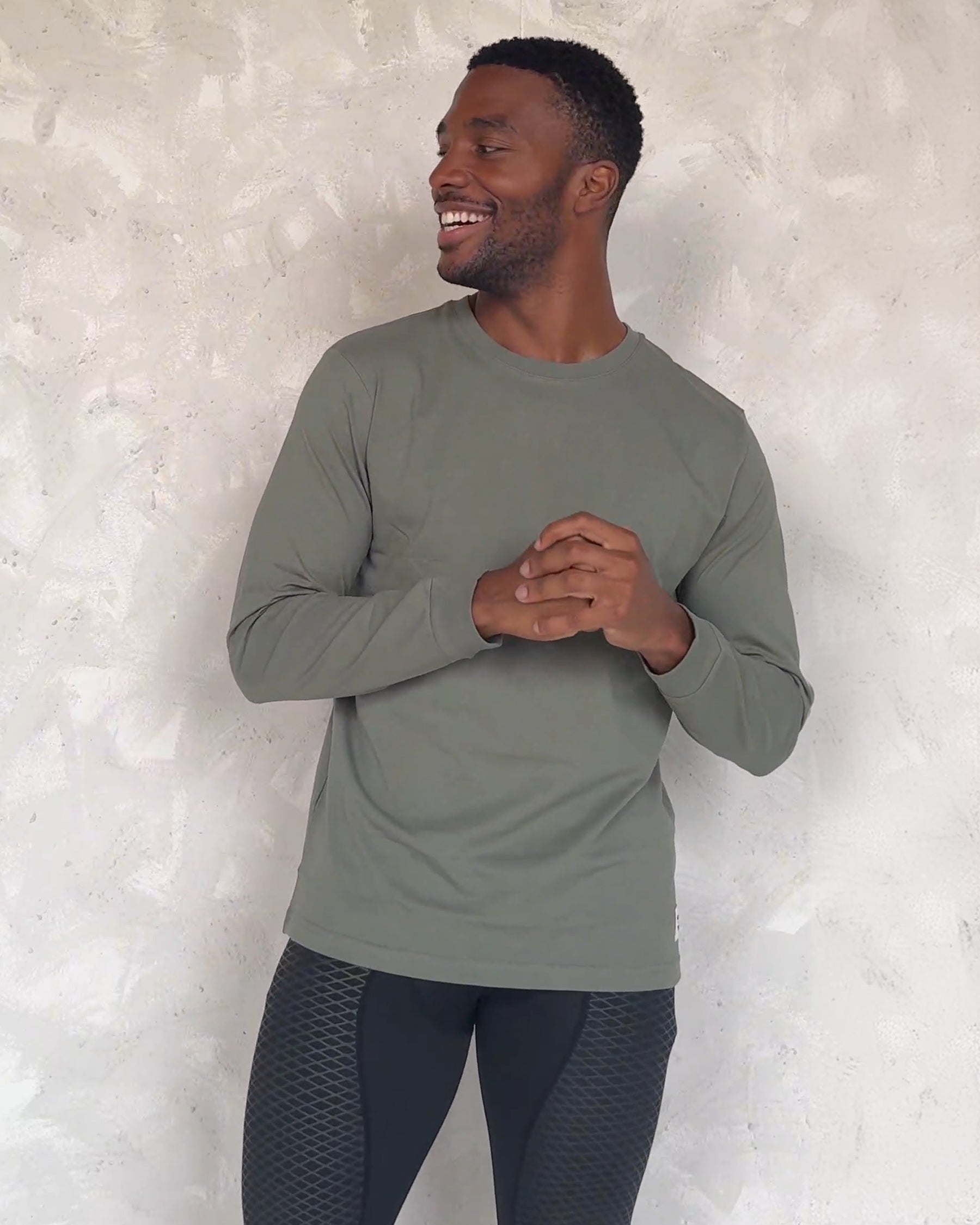 Crew neck Long Sleeve Cotton T-Shirt - Ahaselected
