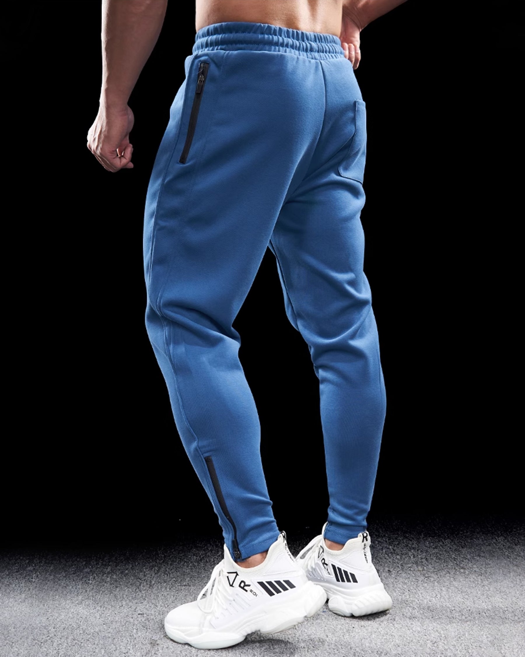 Track Side Sweatpants Jogger With Zipper Hem - Ahaselected