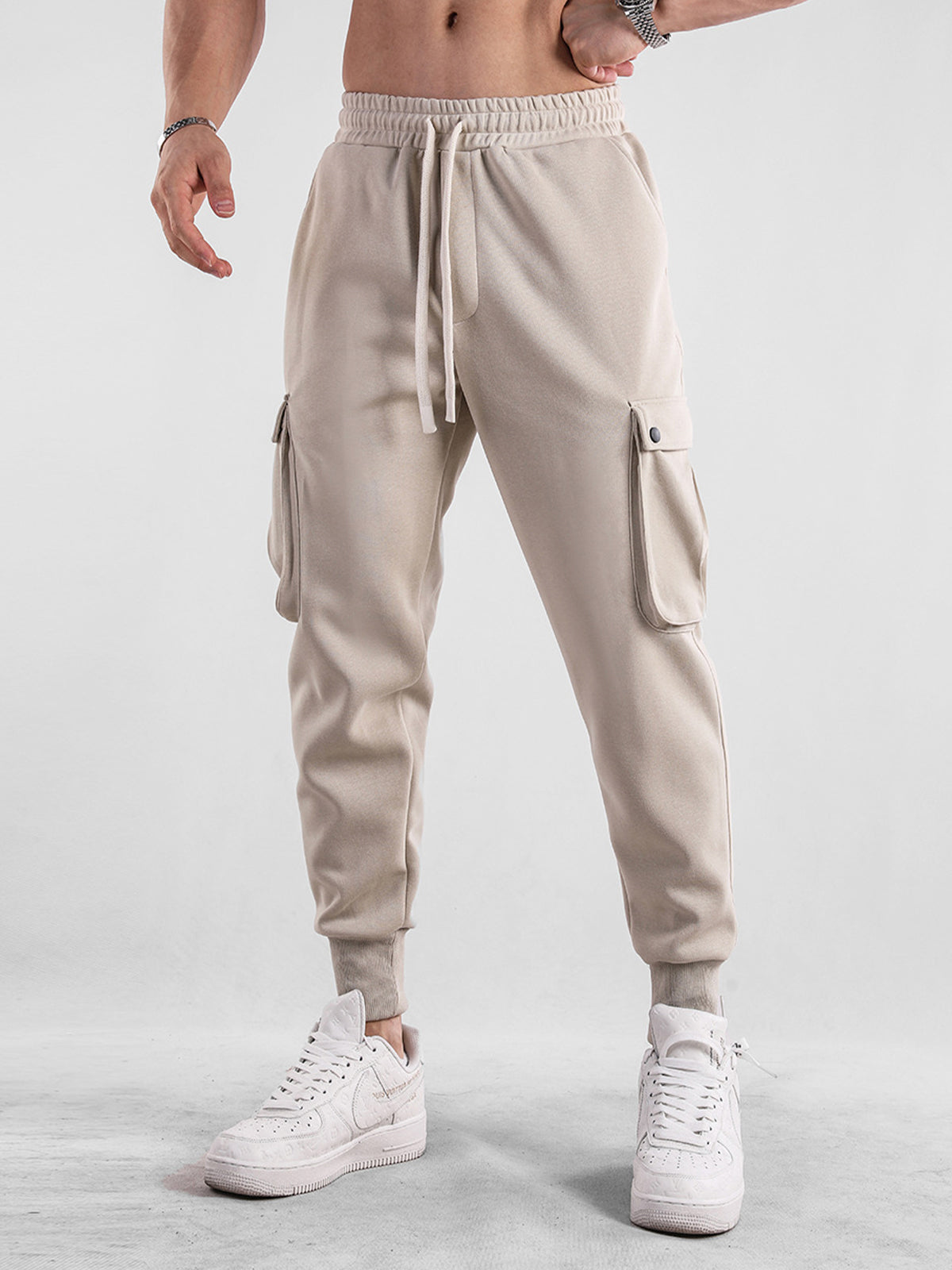 Comfy High Rib Cargo Sweatpant Jogger All Season Essential - Ahaselected