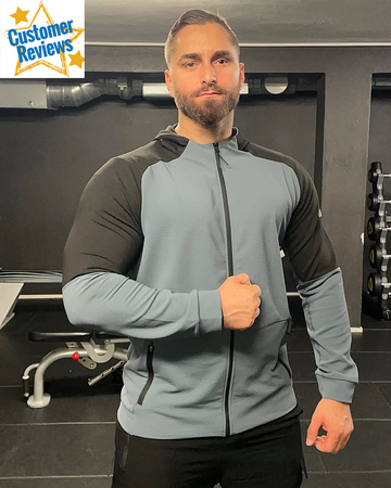 Chaqueta deportiva con capucha y cremallera completa para hombre