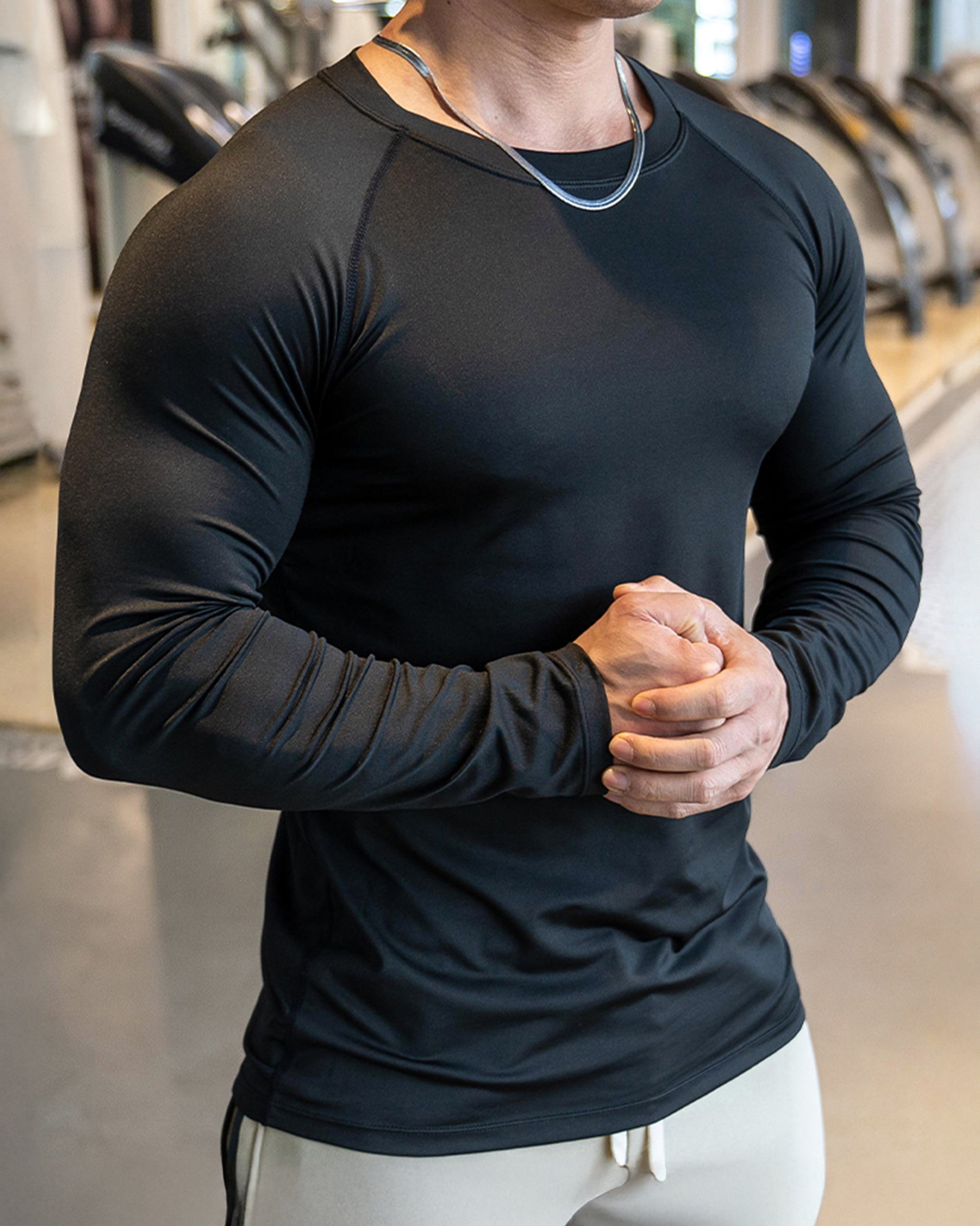 Shoulder Cut Pullover Long Sleeve Shirt - Ahaselected