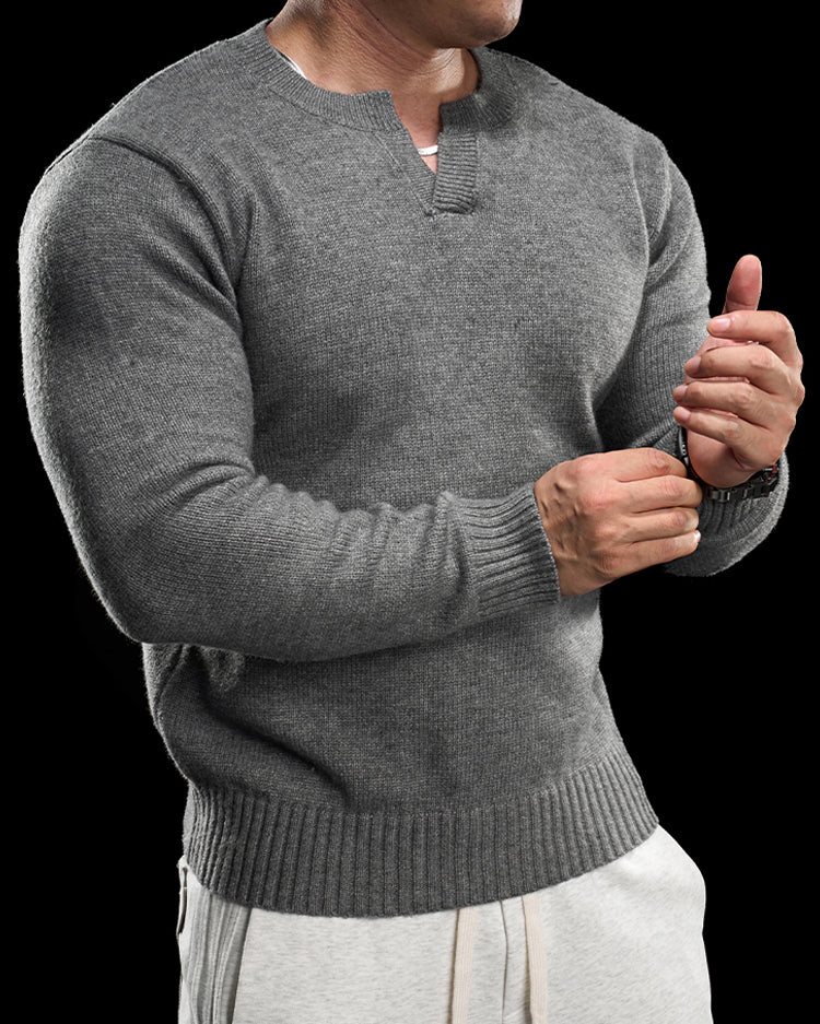 Ribbed V Neck Premium Sweater - Ahaselected