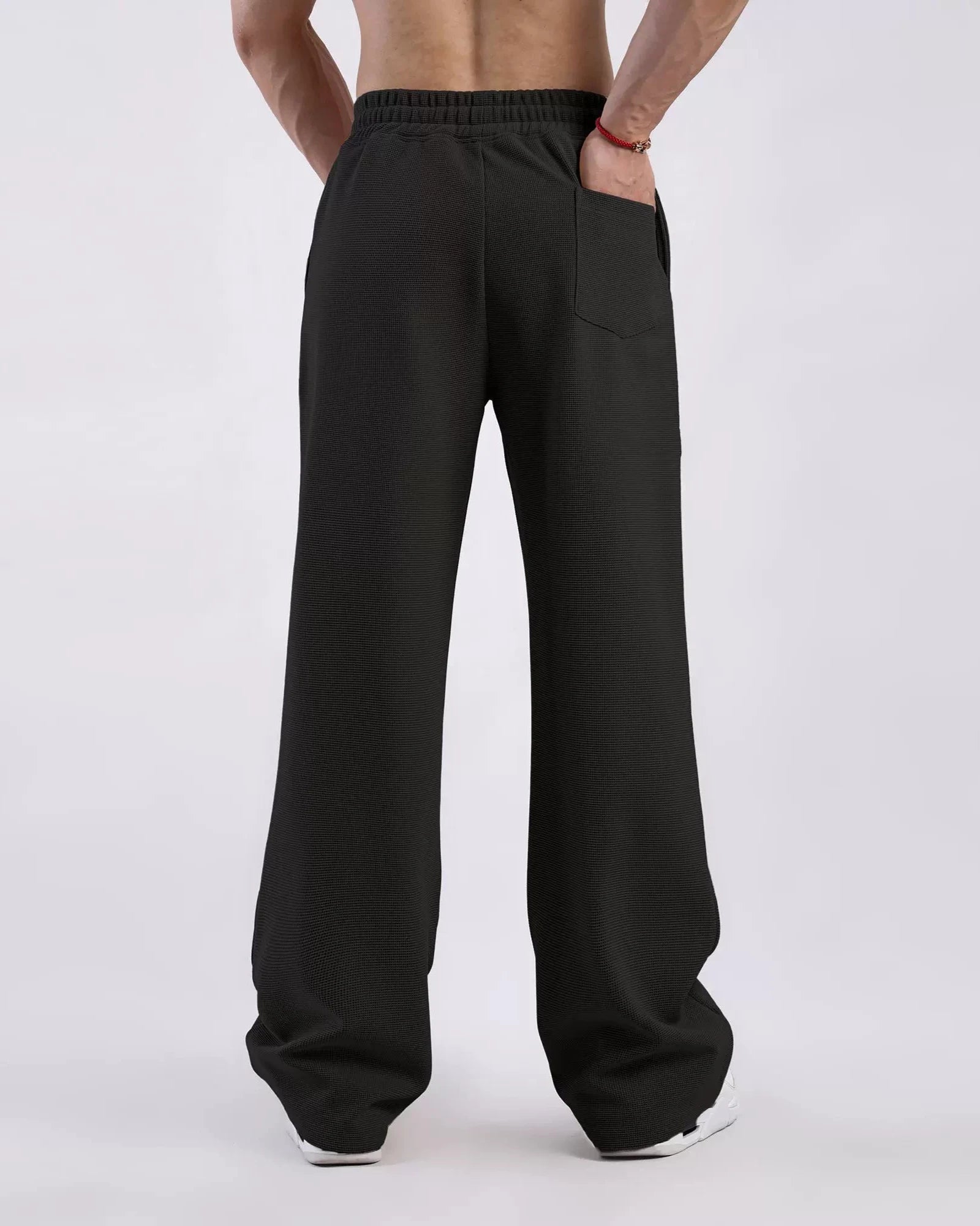 Waffle Textured Relaxed Fit Sweatpants - Ahaselected