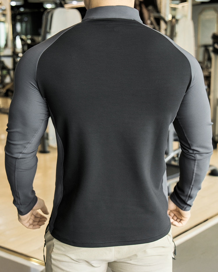 Shoulder Cut Quarter Zip Pullover Long Sleeve New - Ahaselected