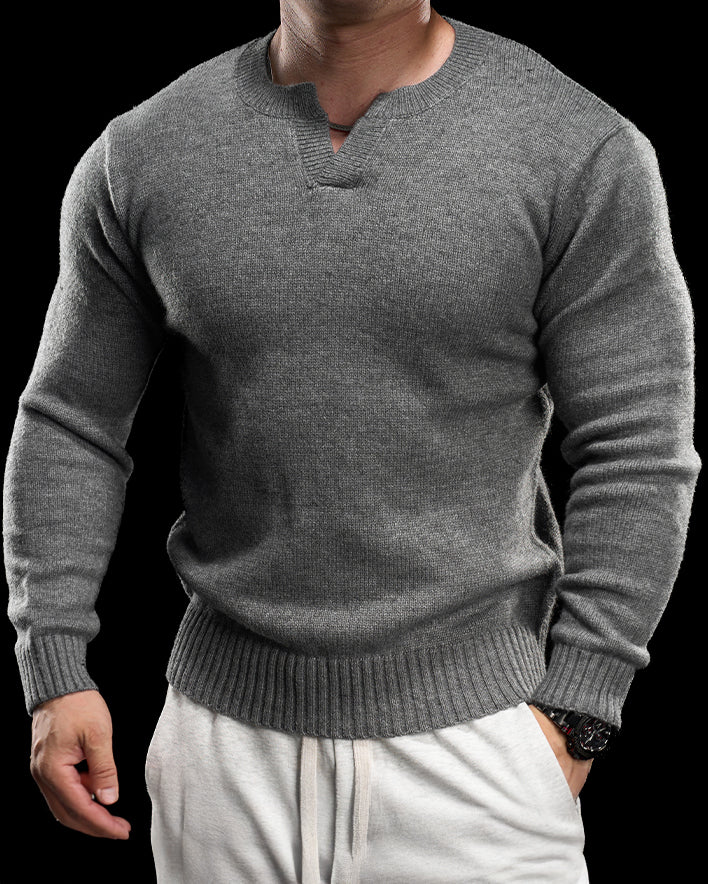 Ribbed V Neck Premium Sweater - Ahaselected