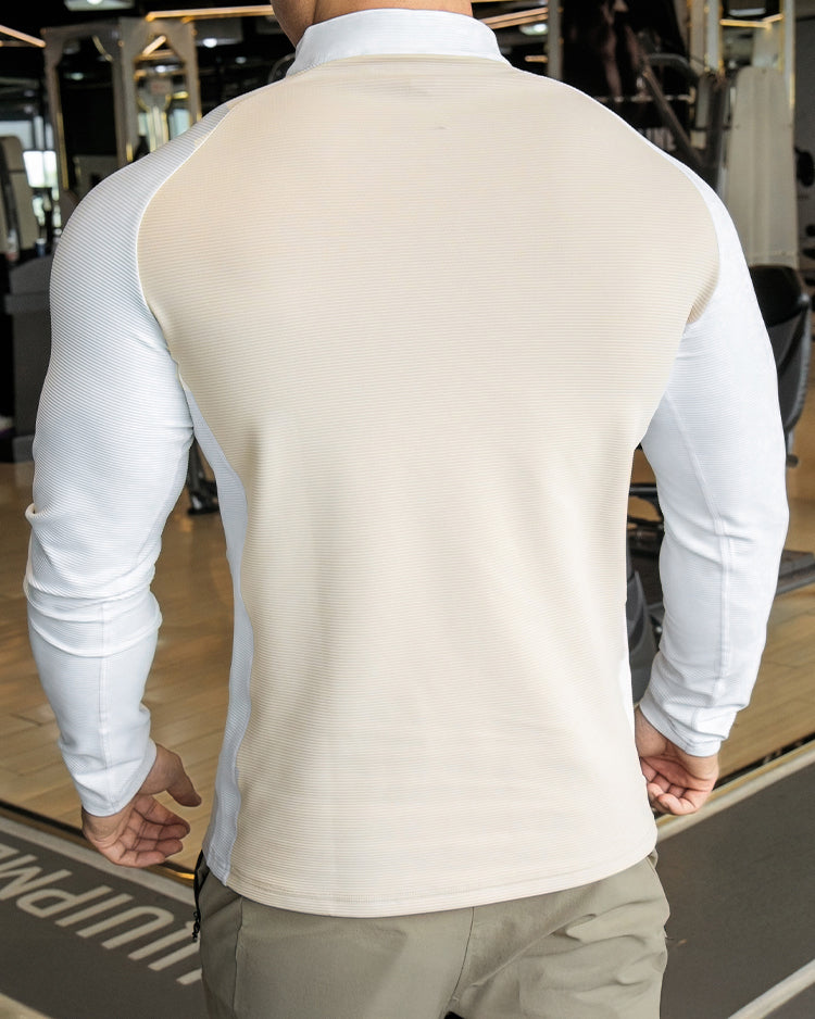 Shoulder Cut Quarter Zip Pullover Long Sleeve New - Ahaselected
