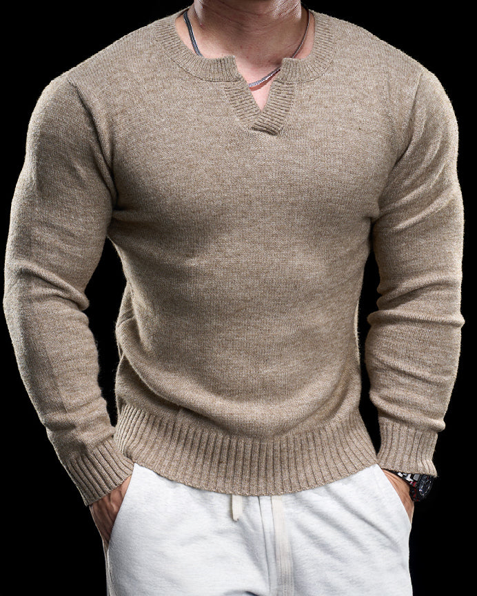 Ribbed V Neck Premium Sweater - Ahaselected