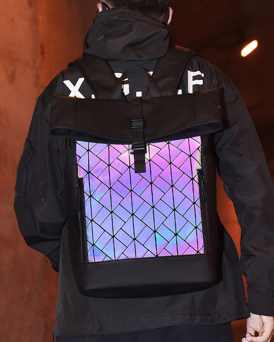 Matrix Flux Diamond Pattern Backpack - Ahaselected