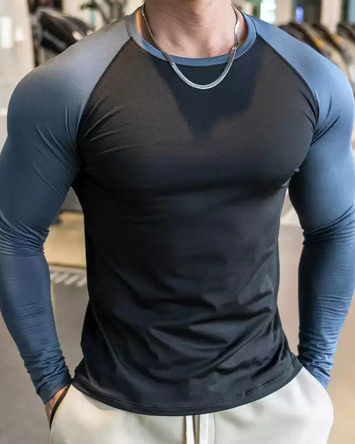 Shoulder Cut Pullover Long Sleeve Shirt - Ahaselected