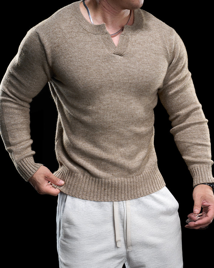 Ribbed V Neck Premium Sweater - Ahaselected