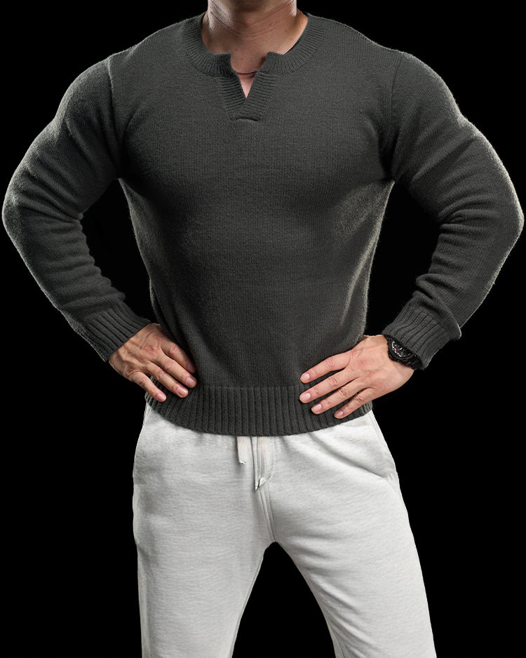 Ribbed V Neck Premium Sweater - Ahaselected